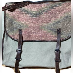 Ralph Lauren Denim &Supply‎ Canvas Southwest Native American Print Messenger Bag